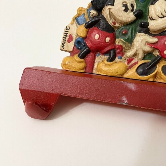Vtg MCF Mickey Minnie Mouse Cast Iron Double Stocking Holder Flaws - Picture 5 of 16